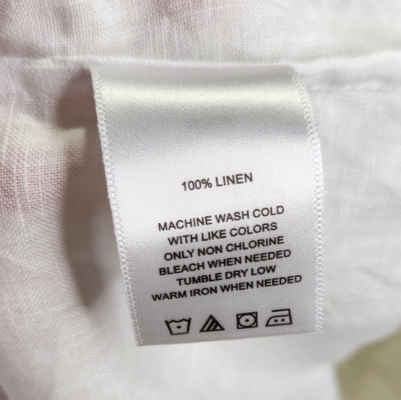 FOXCROFT NYC Womens White 100% Linen Button Down Shirt Sz XL - Picture 8 of 9